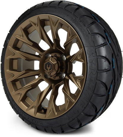 MODZ® 14" Falcon Matte Bronze Wheels & Street Tires Combo
