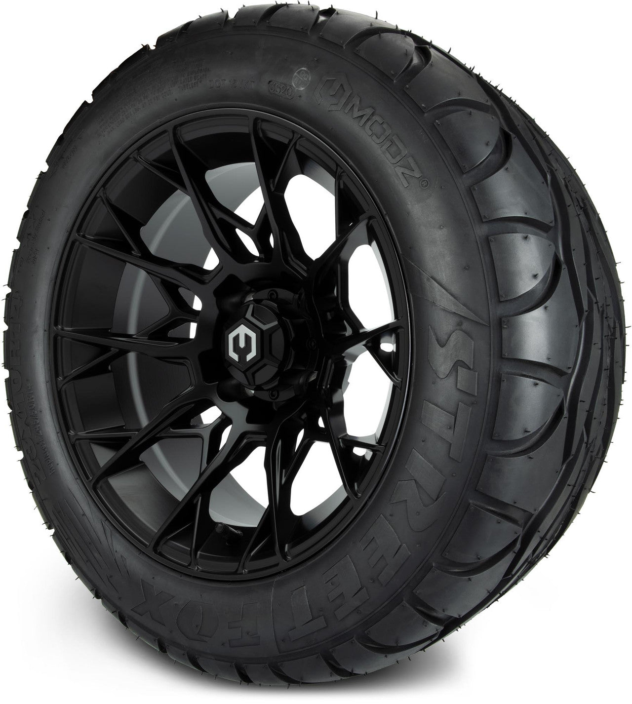 MODZ® 14" Chaos Matte Black Wheels & Street Tires Combo