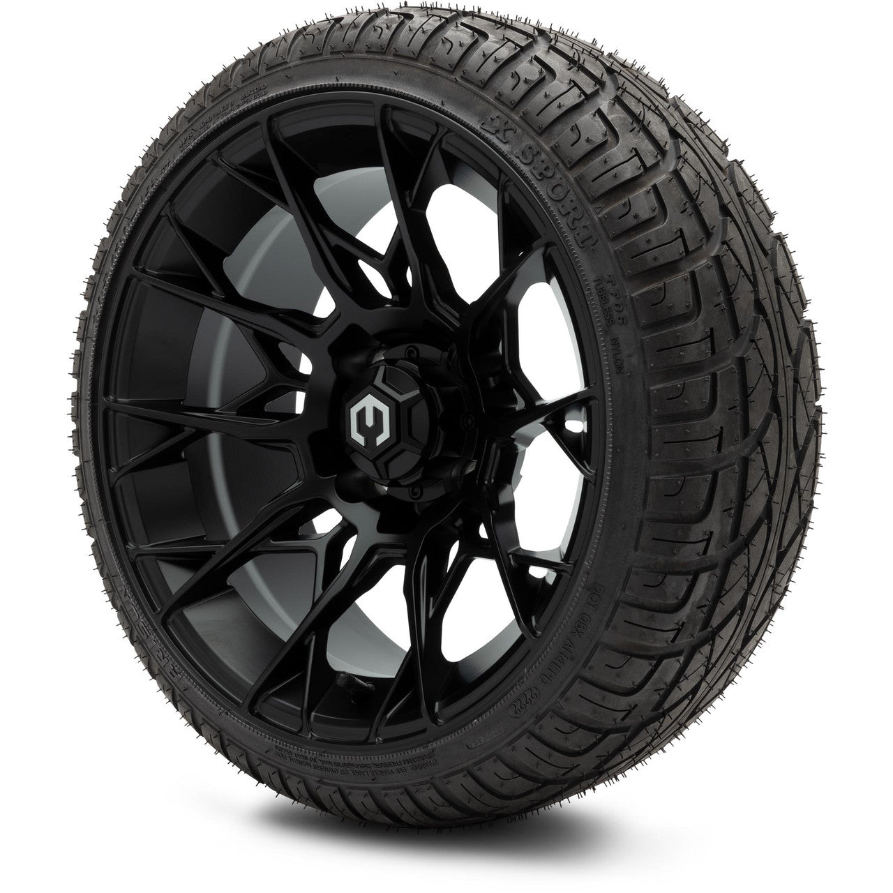 MODZ® 14" Chaos Matte Black Wheels & Street Tires Combo