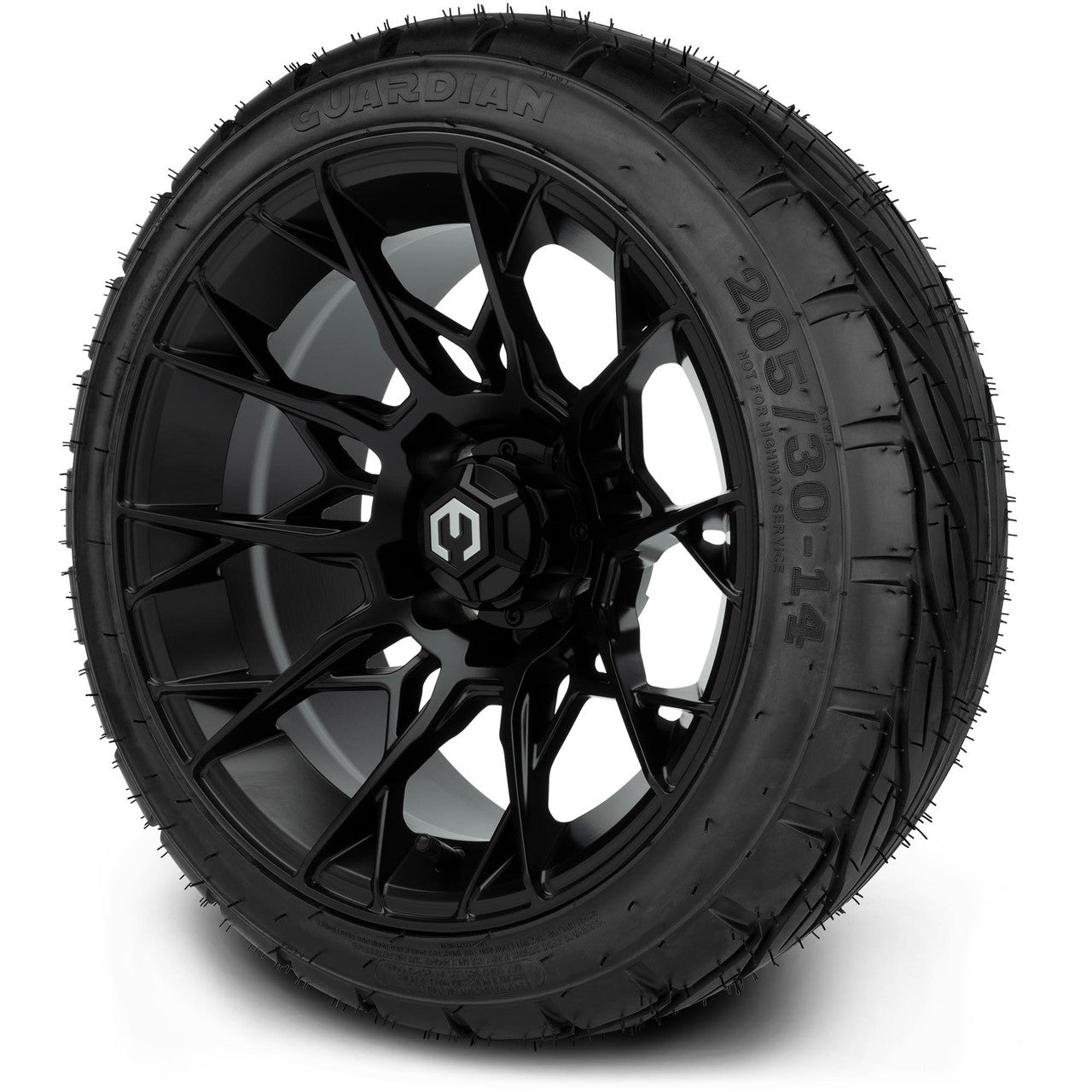 MODZ® 14" Chaos Matte Black Wheels & Street Tires Combo