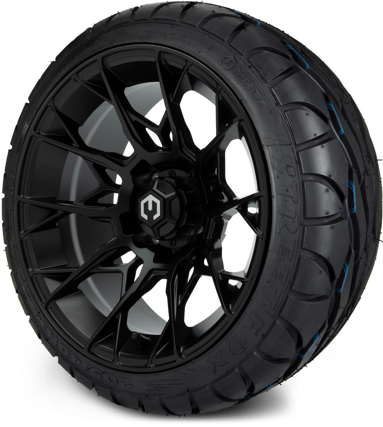 MODZ® 14" Chaos Matte Black Wheels & Street Tires Combo