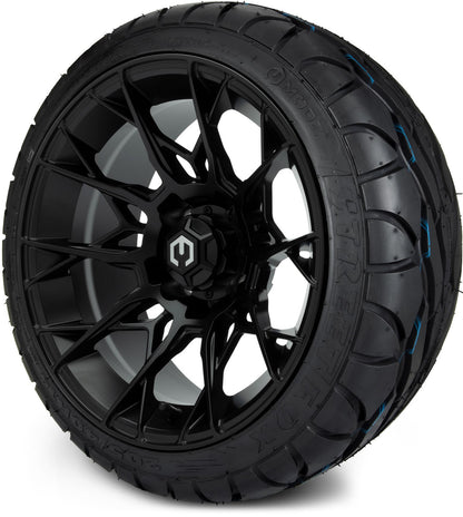 MODZ® 14" Chaos Matte Black Wheels & Street Tires Combo