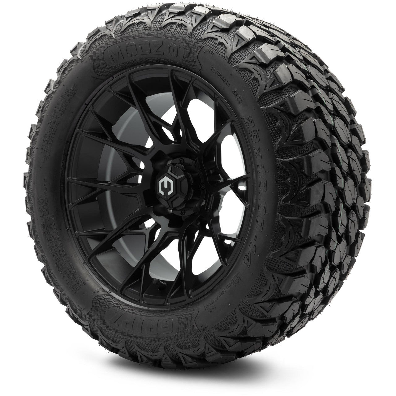 MODZ® 14" Chaos Matte Black Wheels & Off-Road Tires Combo