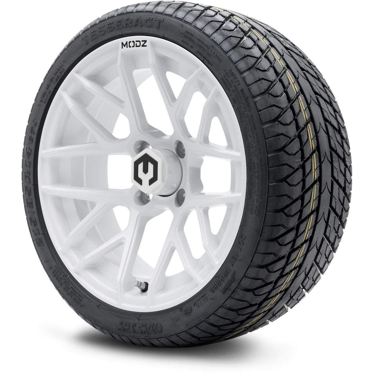 MODZ® 14" Matrix Glossy White Wheels & Street Tires Combo