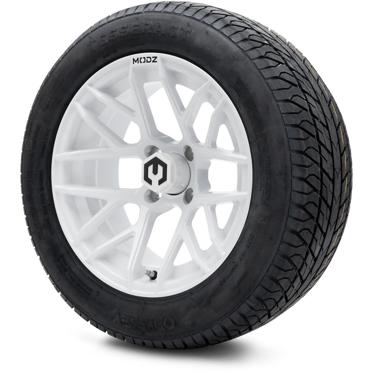 MODZ® 14" Matrix Glossy White Wheels & Street Tires Combo