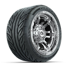GTW® Shogun Chrome 12 in Wheels with 215/40-R12 Fusion GTR Steel Belt Radial Street Tires – Full Set