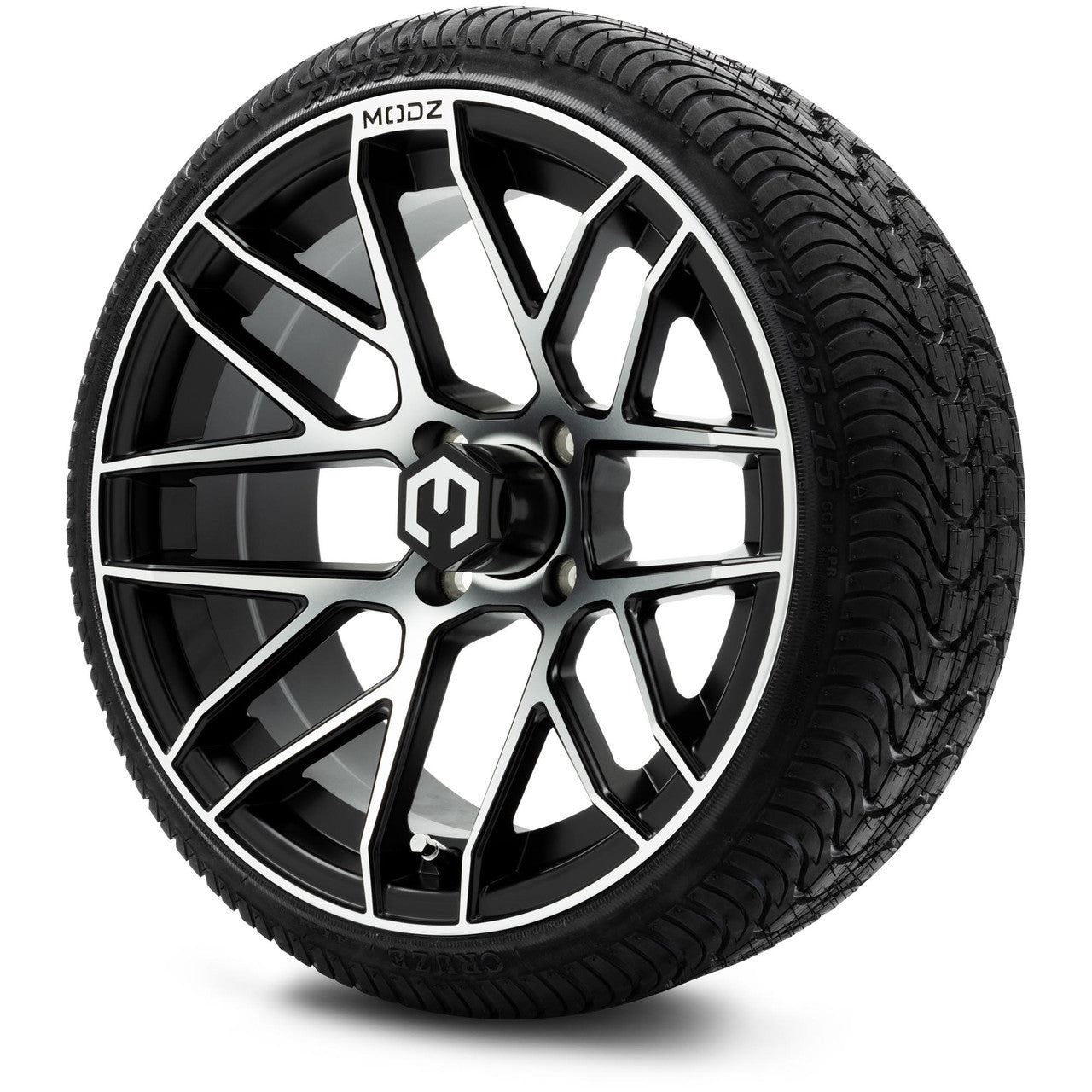 MODZ® 15" Matrix Machined Black Wheels & Street Tires Combo