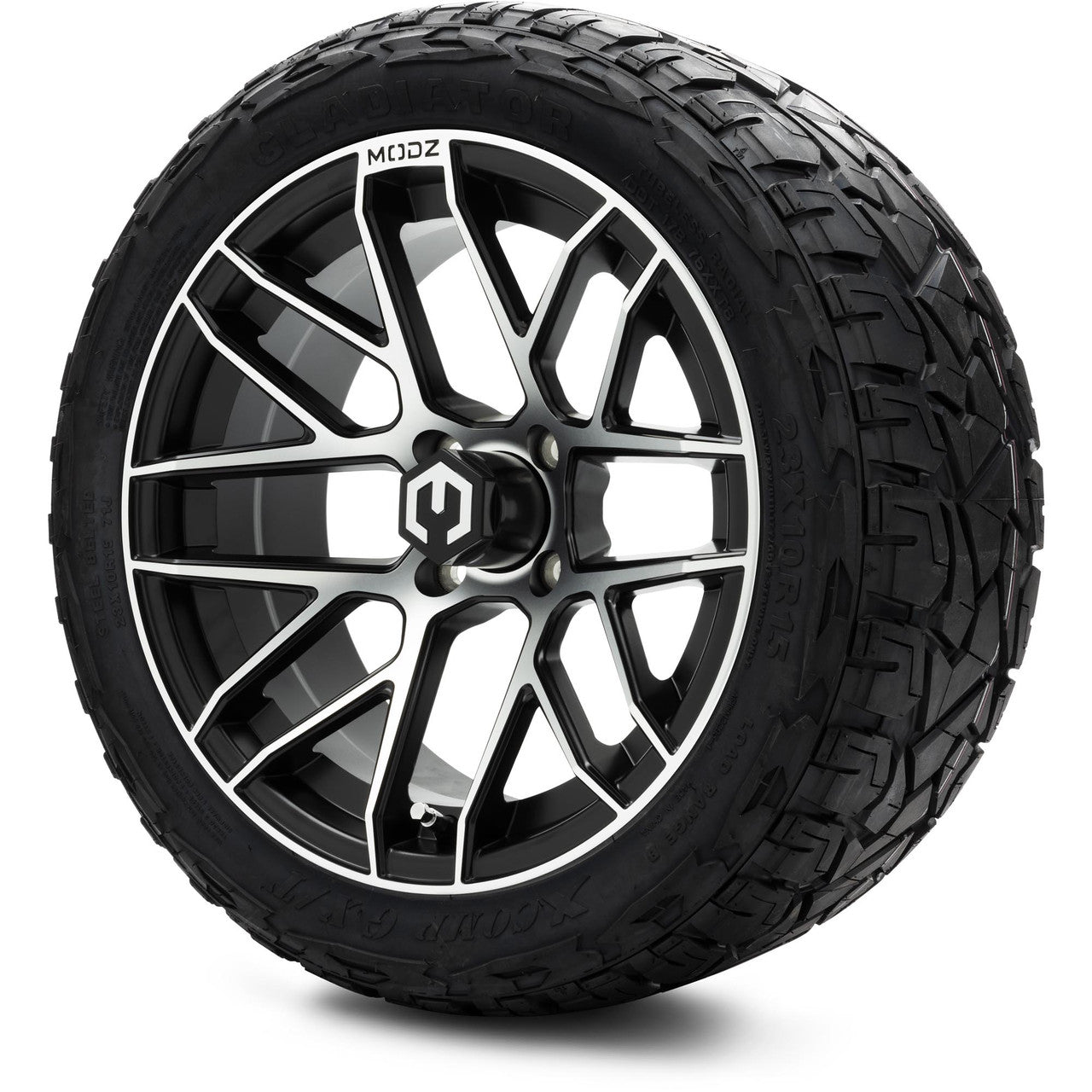 MODZ® 15" Matrix Machined Black Wheels & Off-Road Tires Combo