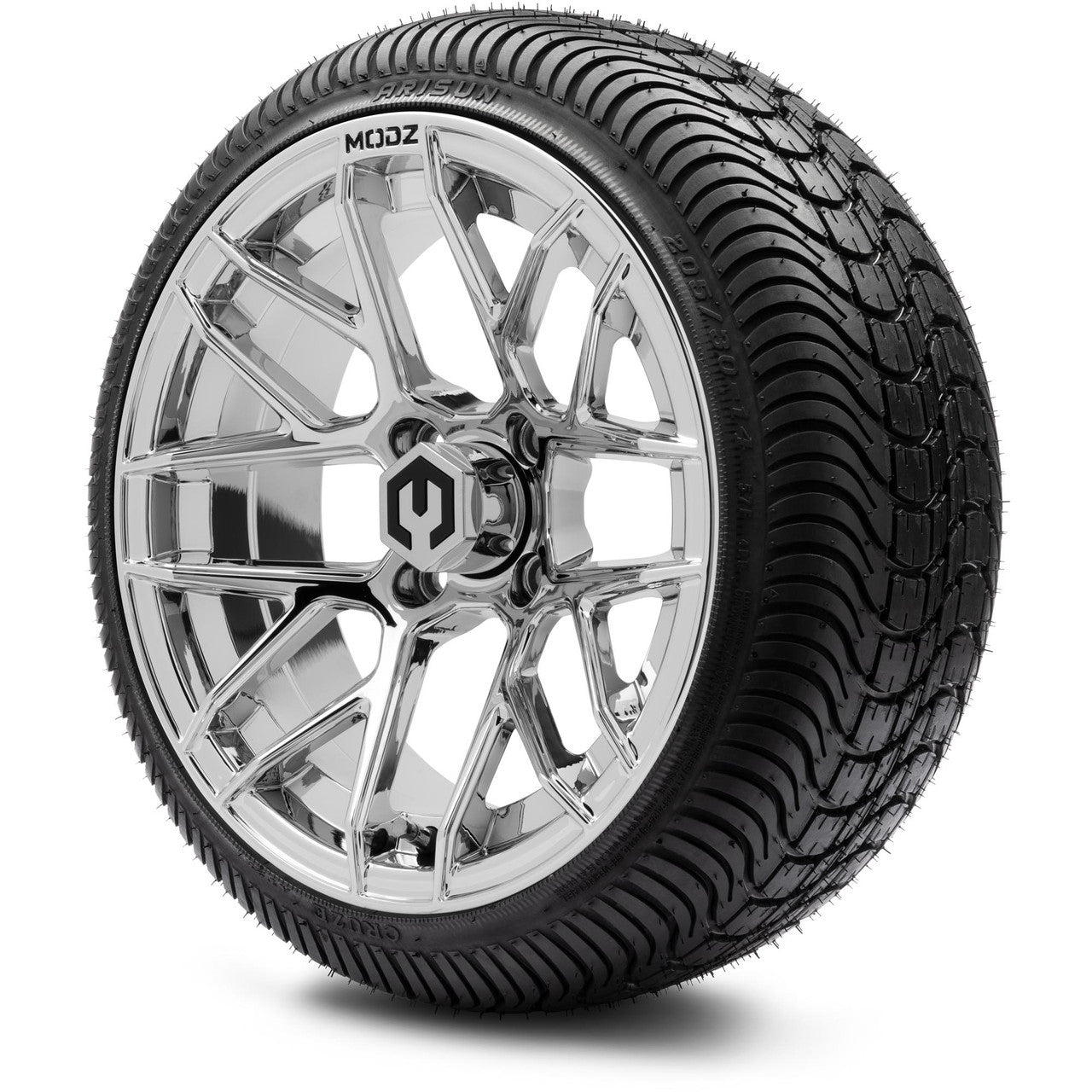 MODZ® 14" Matrix Chrome Wheels & Street Tires Combo