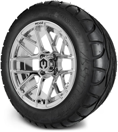 MODZ® 14" Matrix Chrome Wheels & Street Tires Combo