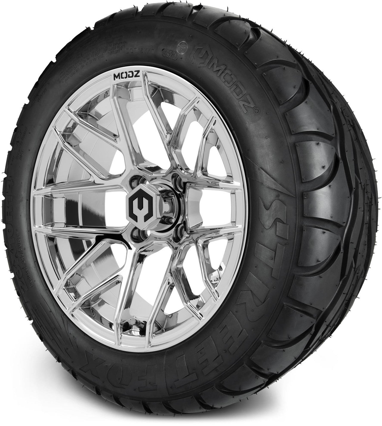 MODZ® 14" Matrix Chrome Wheels & Street Tires Combo