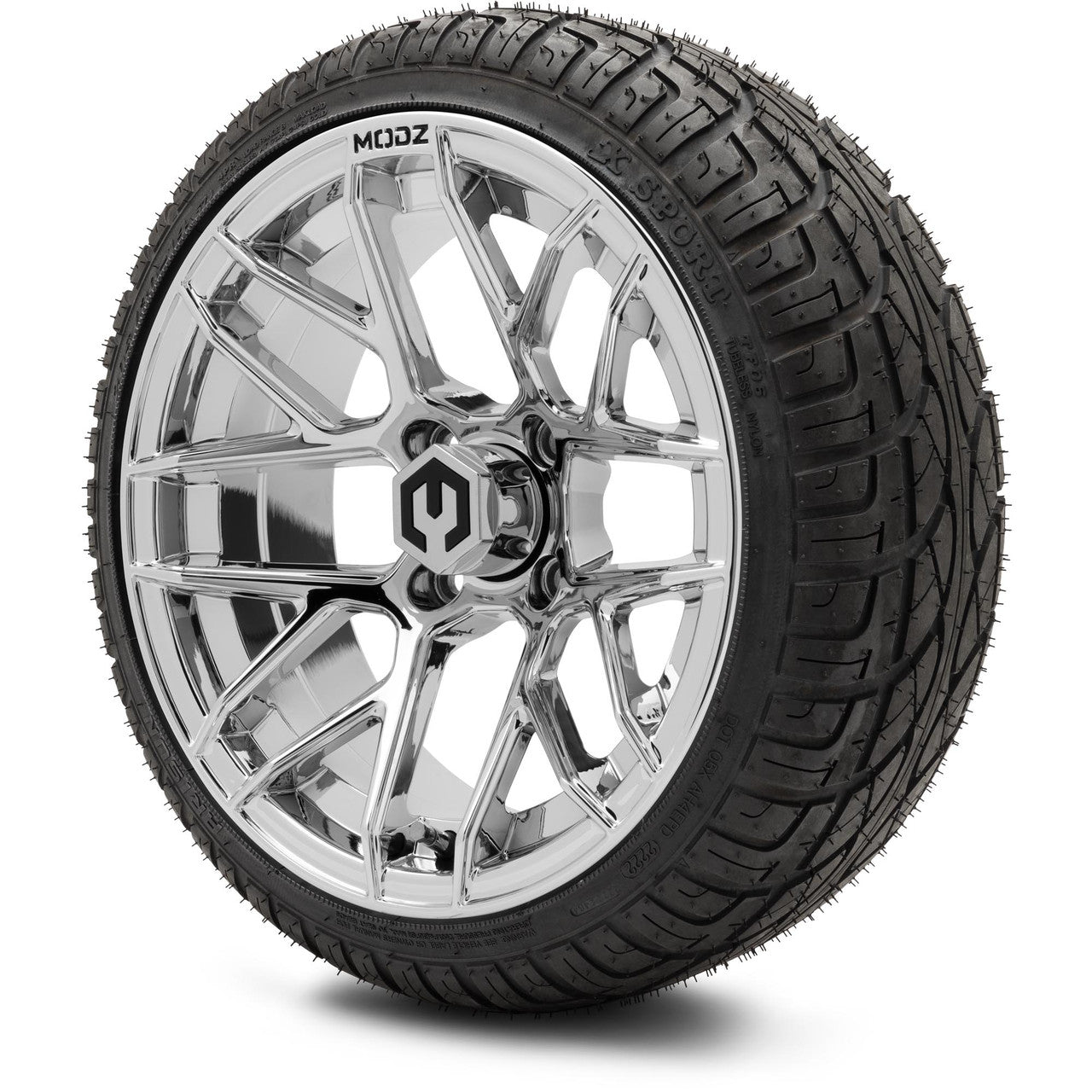 MODZ® 14" Matrix Chrome Wheels & Street Tires Combo