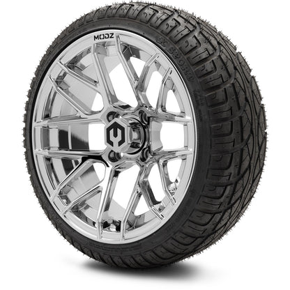 MODZ® 14" Matrix Chrome Wheels & Street Tires Combo