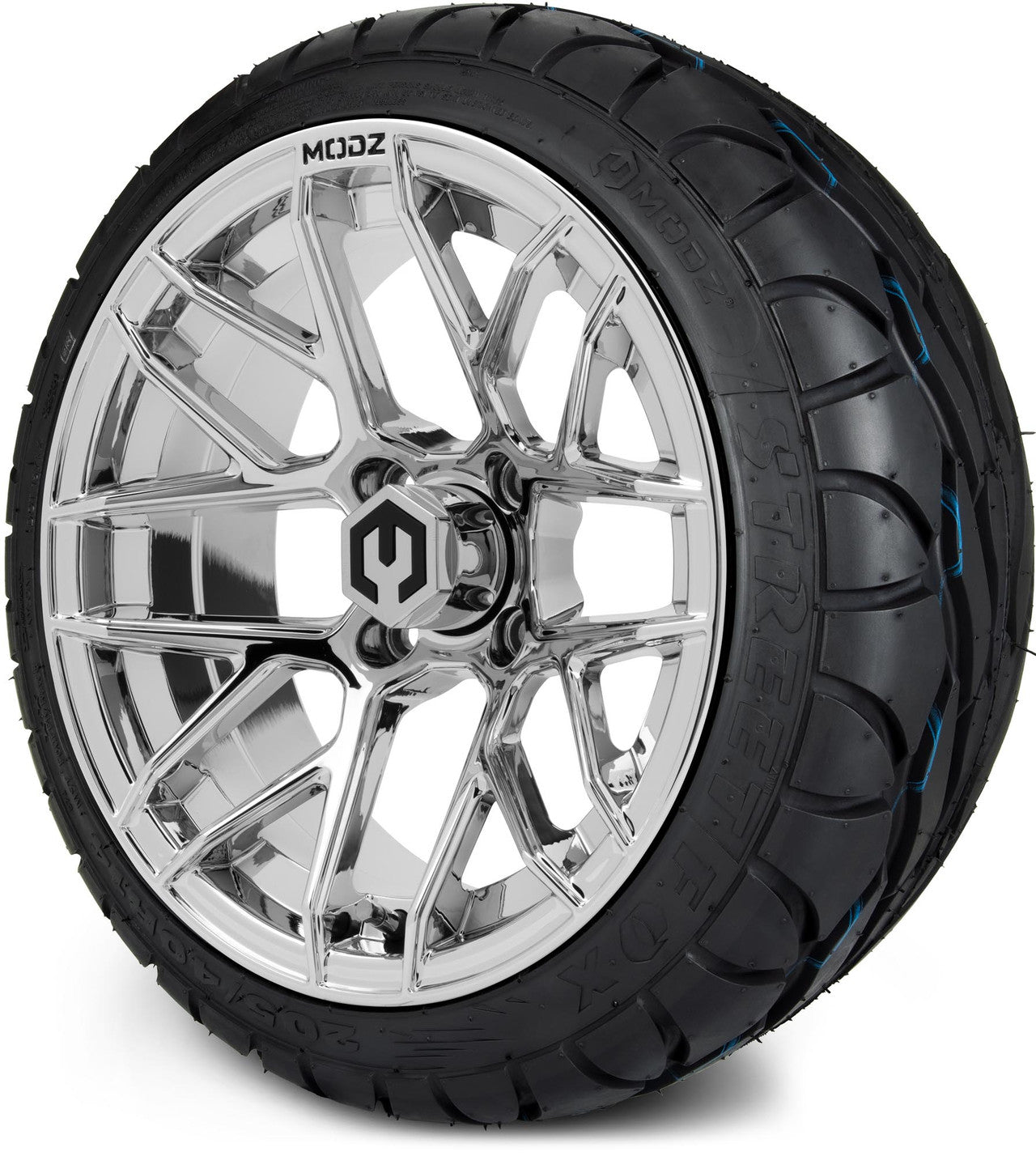 MODZ® 14" Matrix Chrome Wheels & Street Tires Combo