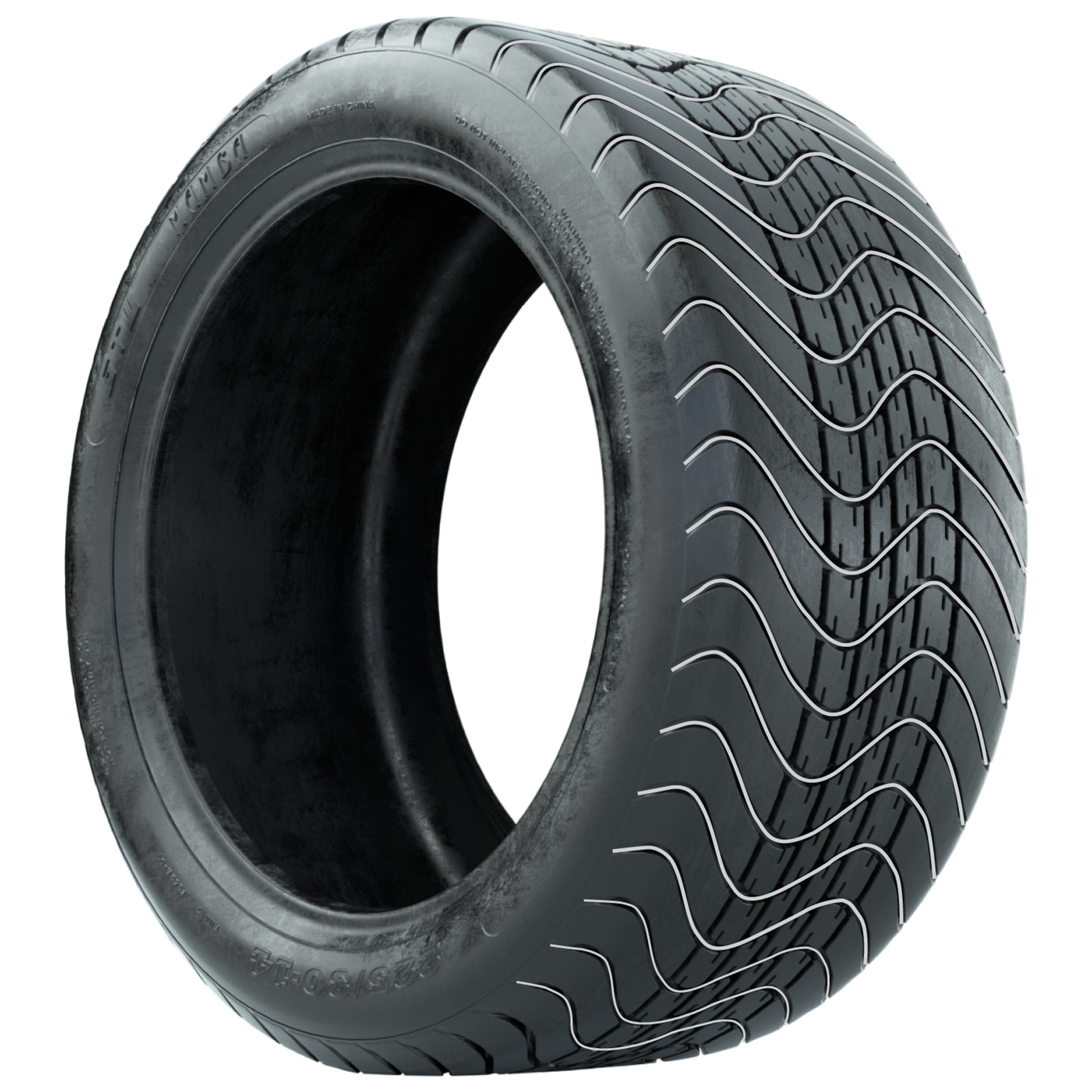 GTW® Vandal Matte Black/Machined 12 in Wheels with 215/35-12 Mamba Street Tires – Full Set