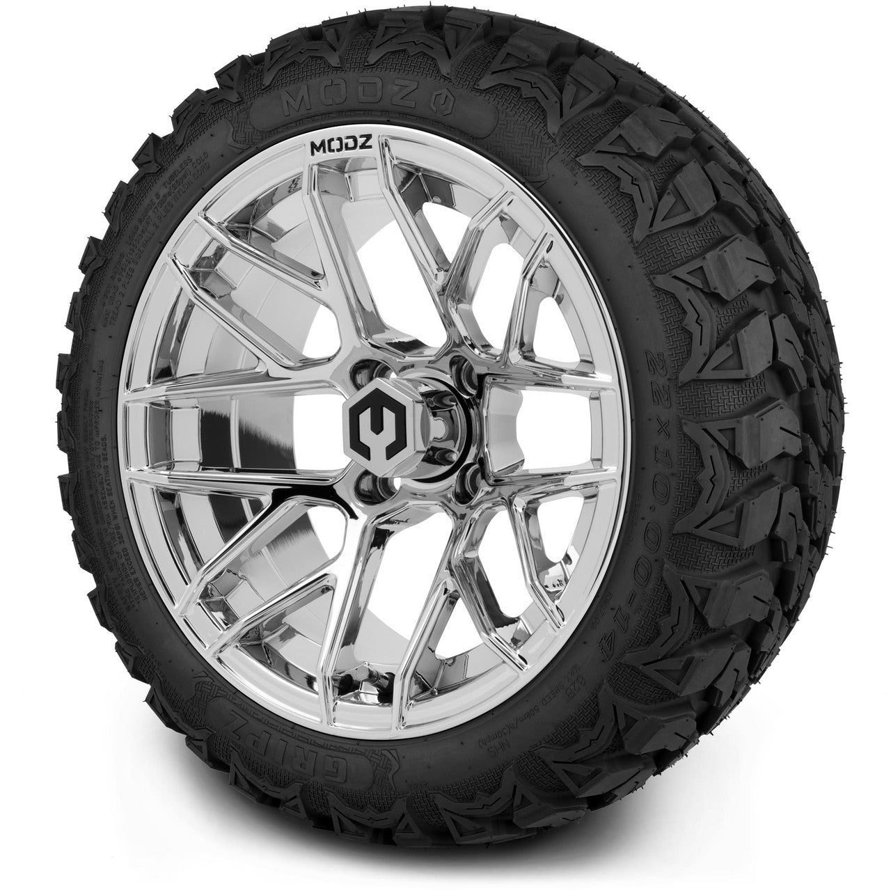 MODZ® 14" Matrix Chrome Wheels & Off-Road Tires Combo