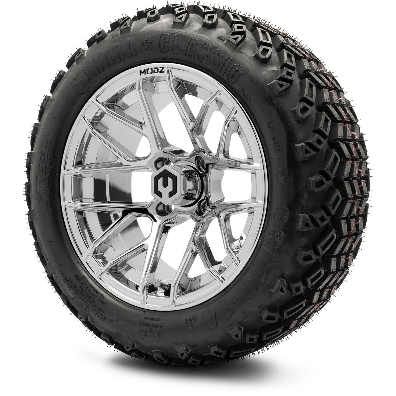 MODZ® 14" Matrix Chrome Wheels & Off-Road Tires Combo