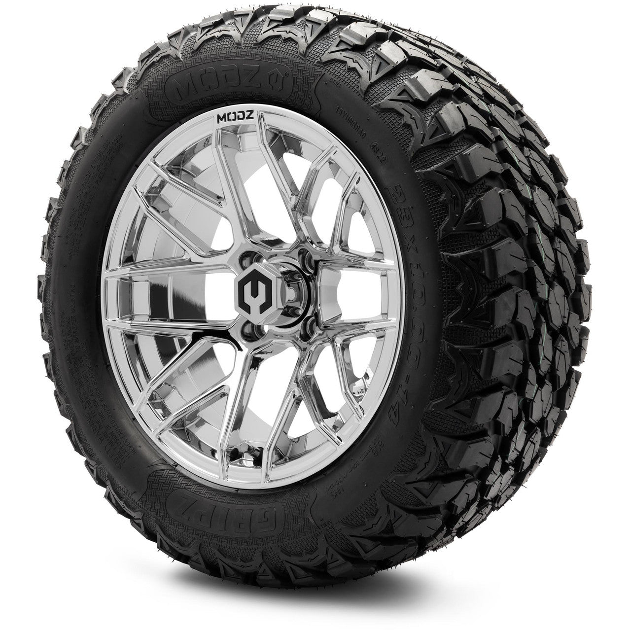 MODZ® 14" Matrix Chrome Wheels & Off-Road Tires Combo