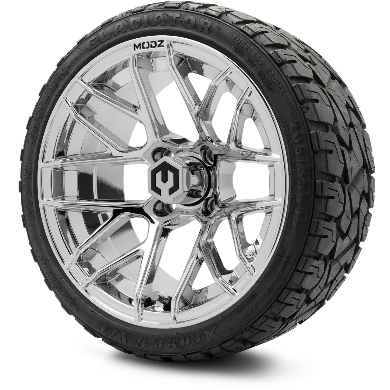 MODZ® 14" Matrix Chrome Wheels & Off-Road Tires Combo