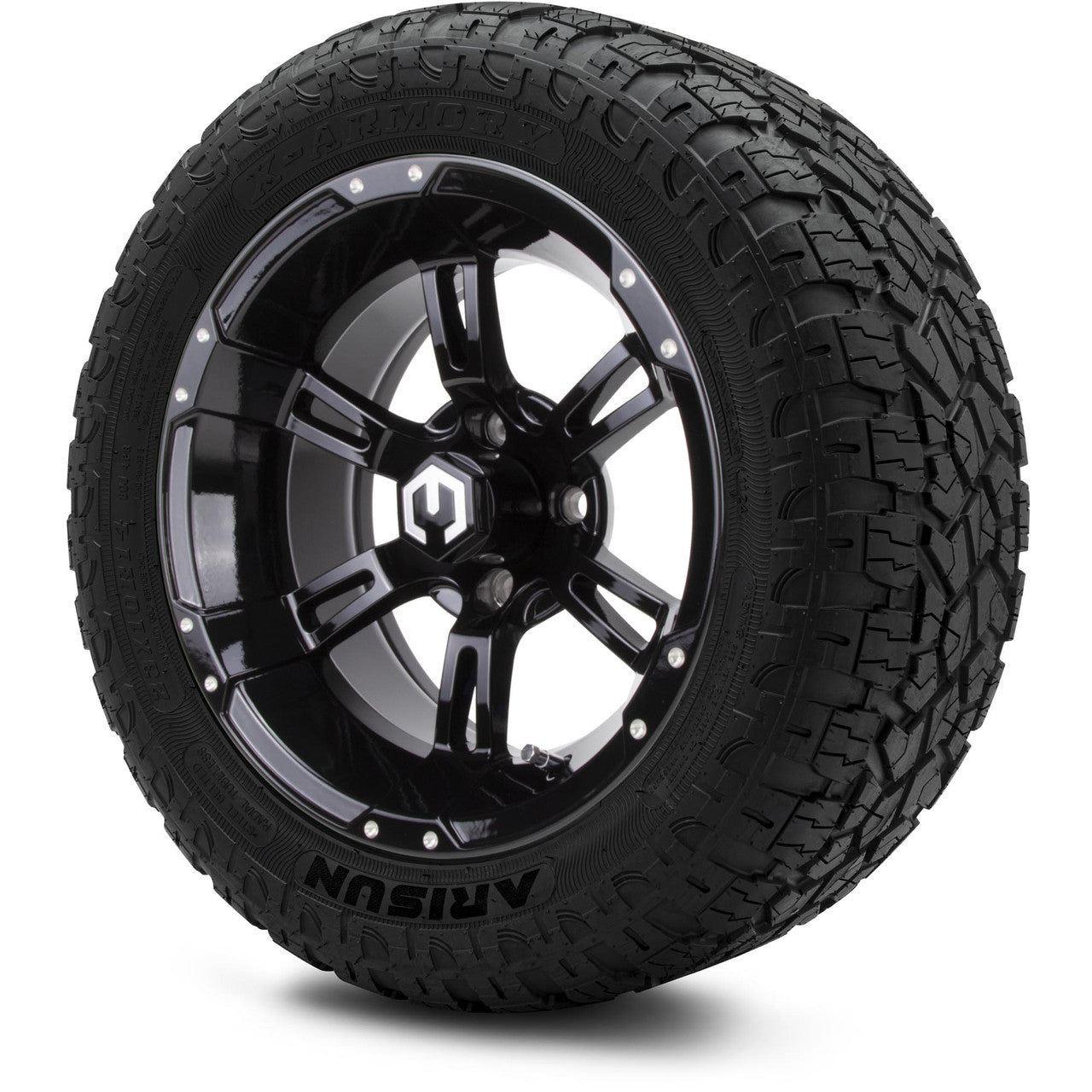 MODZ® 14" Ambush Glossy Black Wheels & Off-Road Tires Combo