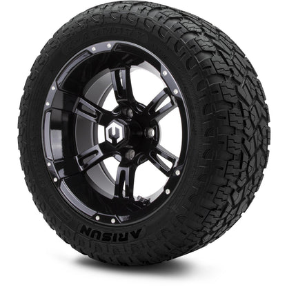 MODZ® 14" Ambush Glossy Black Wheels & Off-Road Tires Combo