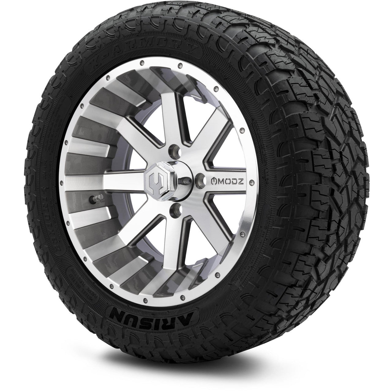 MODZ® 14" Assault Machined Gunmetal Wheels & Off-Road Tires Combo
