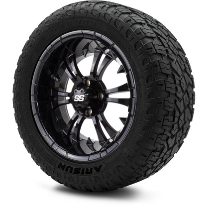 MODZ® 14" Vampire Glossy Black Wheels & Off-Road Tires Combo
