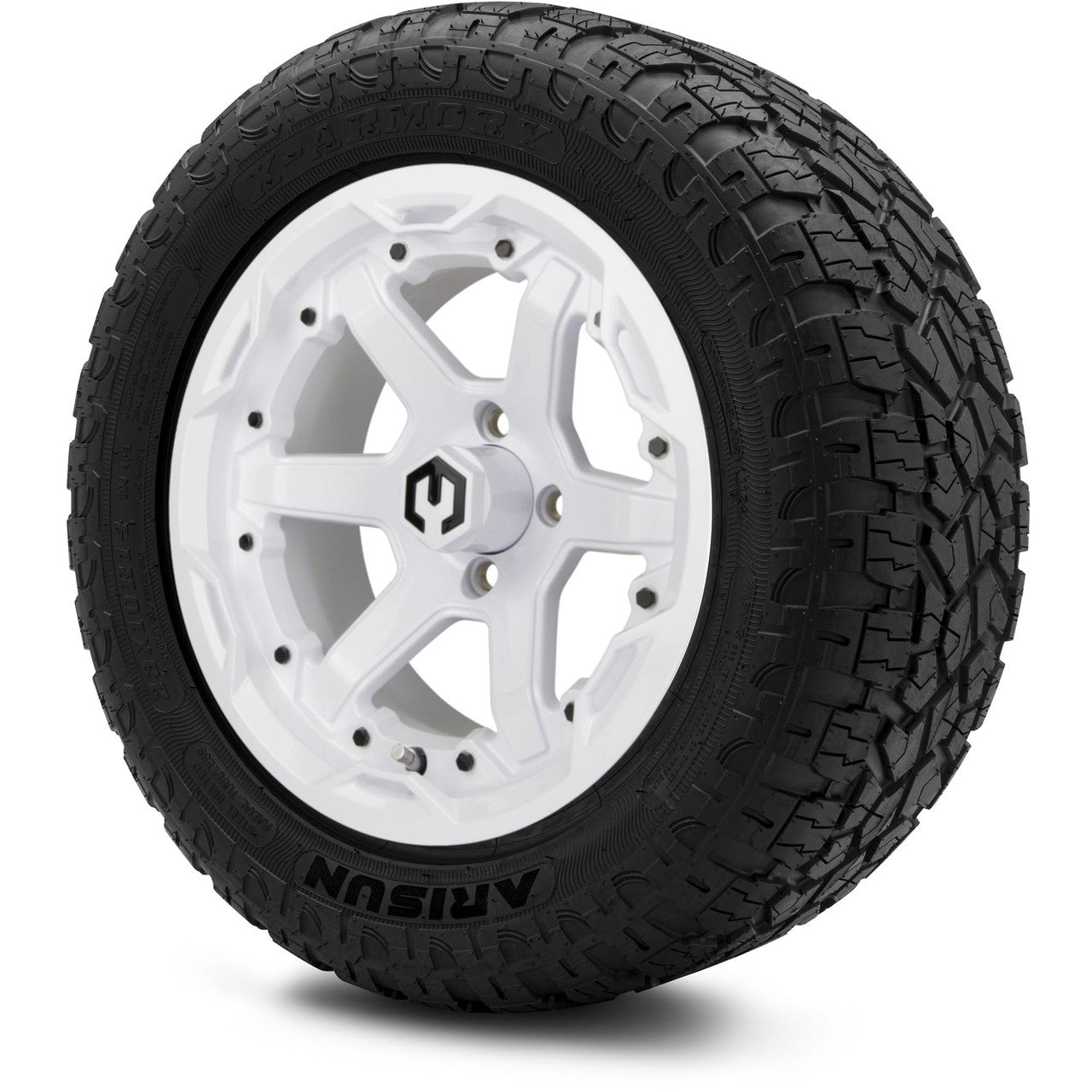 MODZ® 14" Gladiator Glossy White Wheels & Off-Road Tires Combo