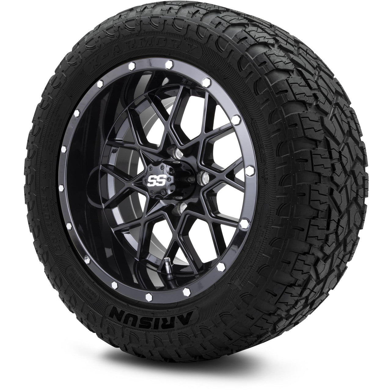 MODZ® 14" Vortex Glossy Black Wheels & Off-Road Tires Combo