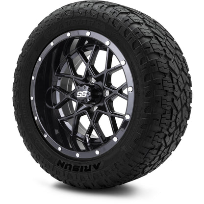 MODZ® 14" Vortex Glossy Black Wheels & Off-Road Tires Combo