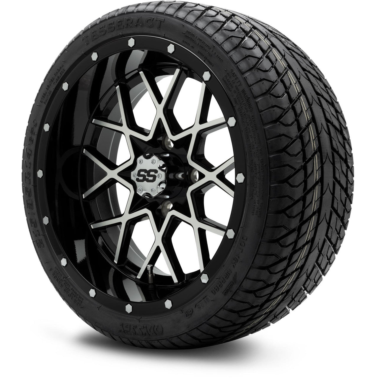 MODZ® 14" Vortex Machined Black Wheels & Street Tires Combo