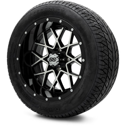 MODZ® 14" Vortex Machined Black Wheels & Street Tires Combo
