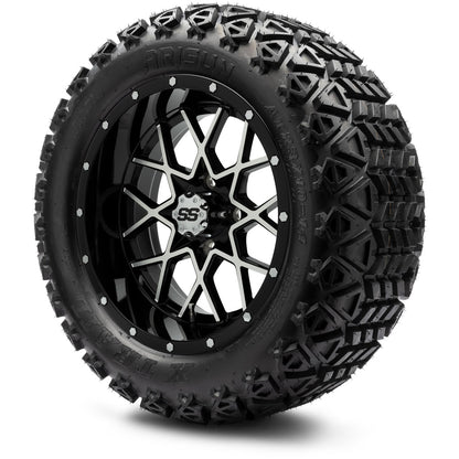 MODZ® 14" Vortex Machined Black Wheels & Off-Road Tires Combo