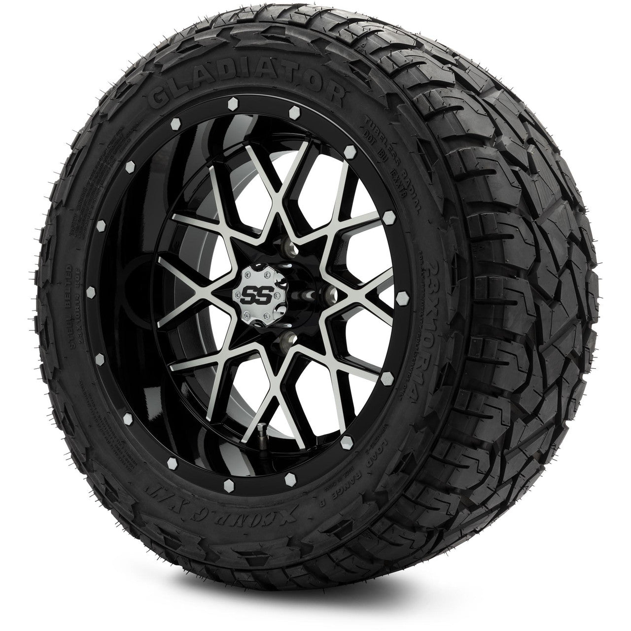 MODZ® 14" Vortex Machined Black Wheels & Off-Road Tires Combo