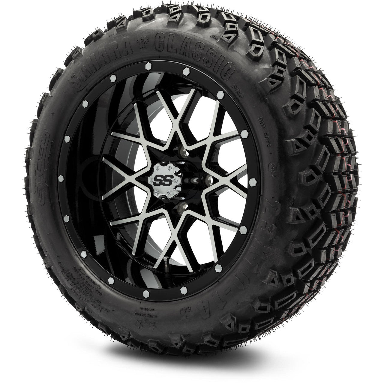 MODZ® 14" Vortex Machined Black Wheels & Off-Road Tires Combo