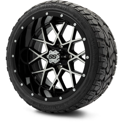 MODZ® 14" Vortex Machined Black Wheels & Off-Road Tires Combo