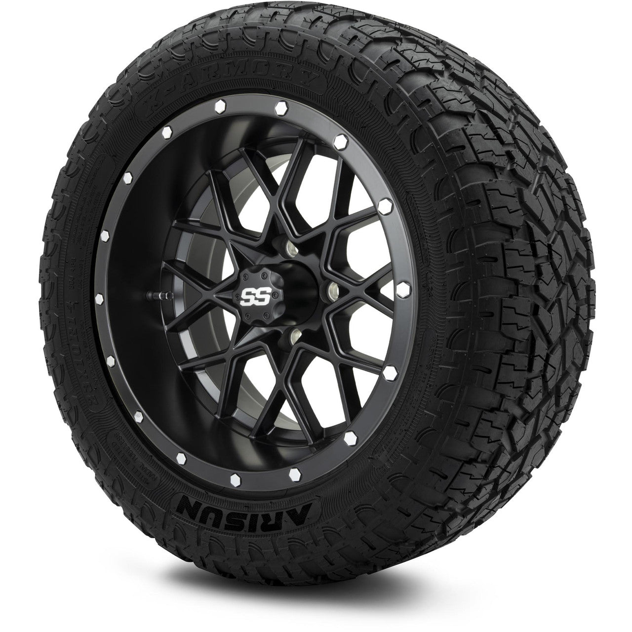 MODZ® 14" Vortex Matte Black Wheels & Off-Road Tires Combo
