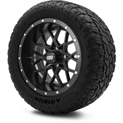 MODZ® 14" Vortex Matte Black Wheels & Off-Road Tires Combo
