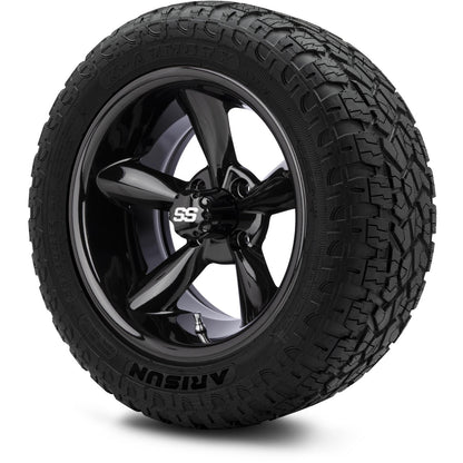MODZ® 14" Godfather Glossy Black Wheels & Off-Road Tires Combo