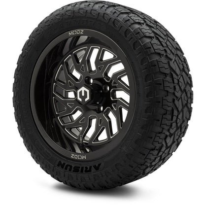 MODZ® 14" Carnage Glossy Black with Ball Mill Wheels & Off-Road Tires Combo