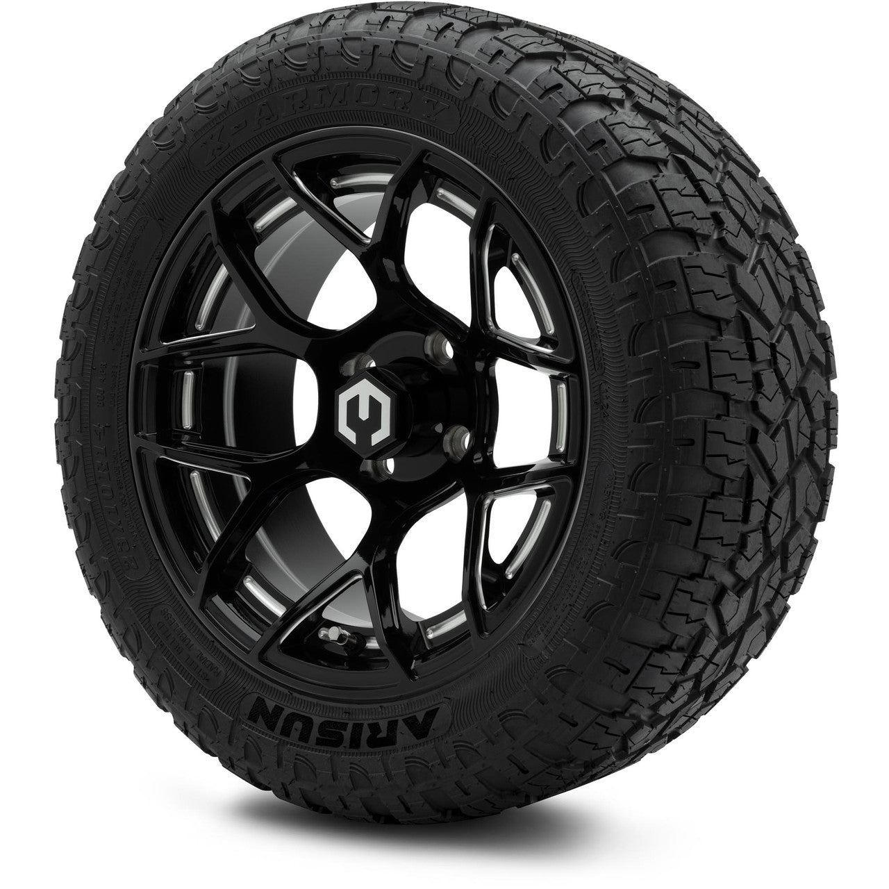 MODZ® 14" Renegade Glossy Black with Ball Mill Wheels & Off-Road Tires Combo
