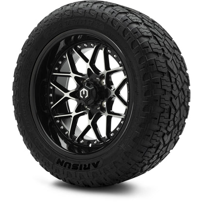 MODZ® 14" Formula Machined Black Wheels & Off-Road Tires Combo