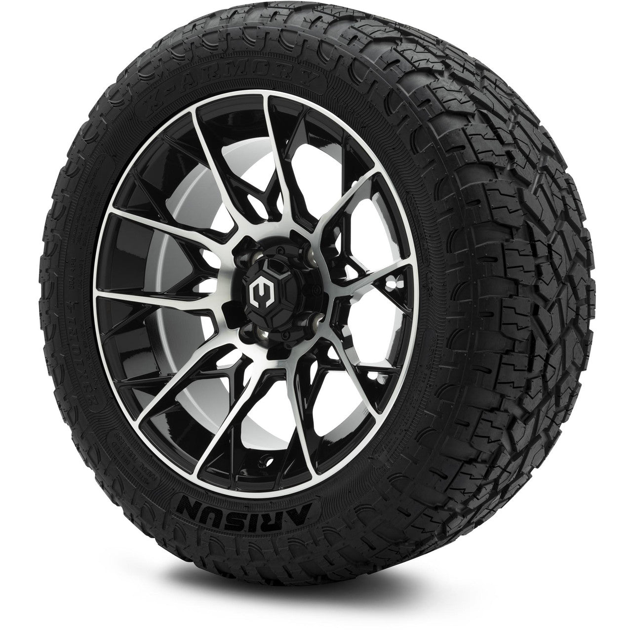MODZ® 14" Chaos Machined Black Wheels & Off-Road Tires Combo