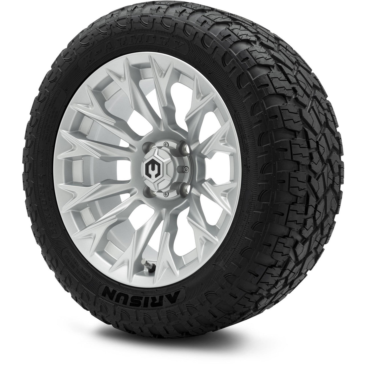 MODZ® 14" Falcon Silver Wheels & Off-Road Tires Combo