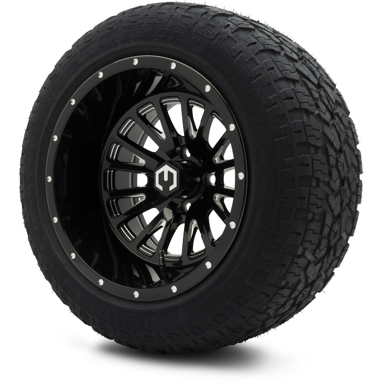 MODZ® 14" Assassin Glossy Black with Ball Mill Wheels & Off-Road Tires Combo