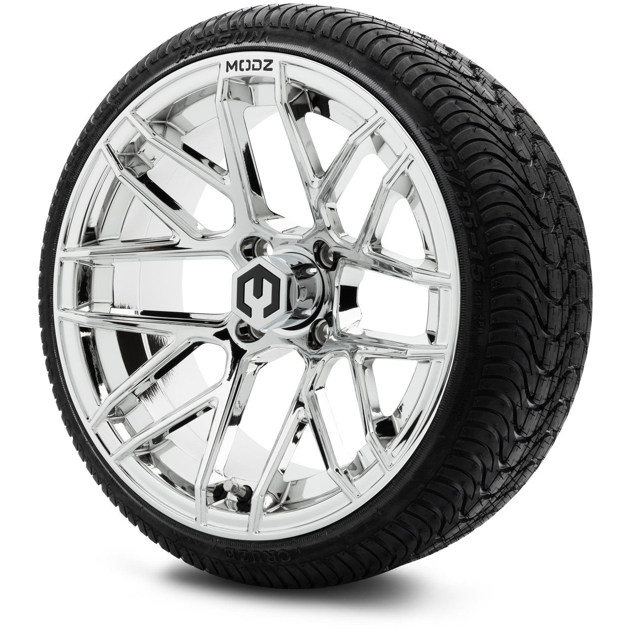 MODZ® 15" Matrix Chrome Wheels & Street Tires Combo