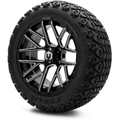 MODZ® 15" Matrix Glossy Black with Ball Mill Wheels & Off-Road Tires Combo