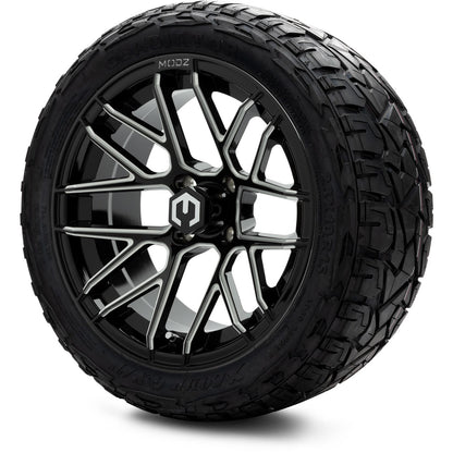 MODZ® 15" Matrix Glossy Black with Ball Mill Wheels & Off-Road Tires Combo