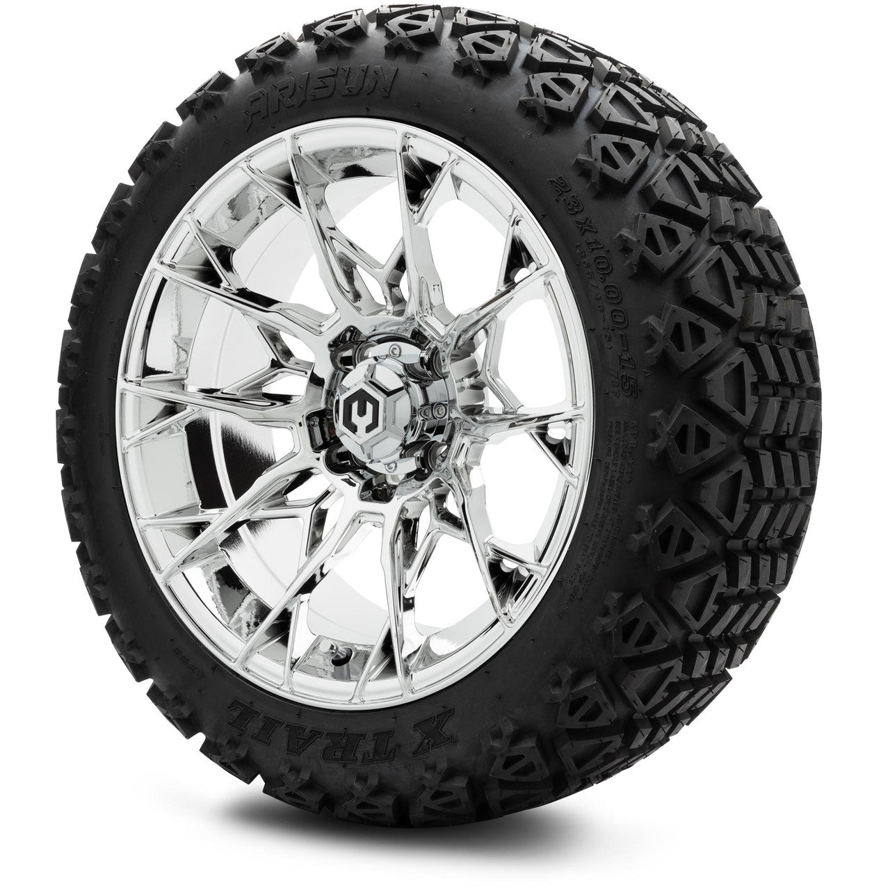 MODZ® 15" Chaos Chrome Wheels & Off-Road Tires Combo