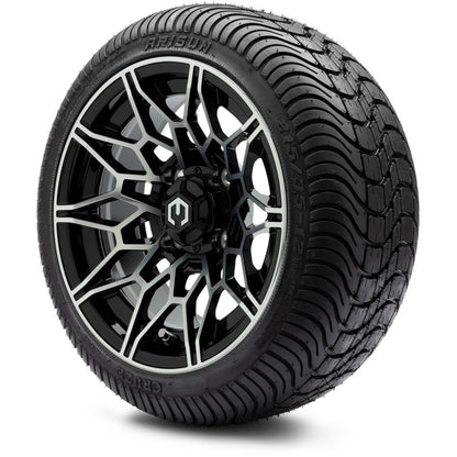 MODZ® 12" Galaxy Machined Black Wheels & Street Tires Combo